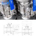 ISO Pad DIN PN16-40 3PC flange ball valve